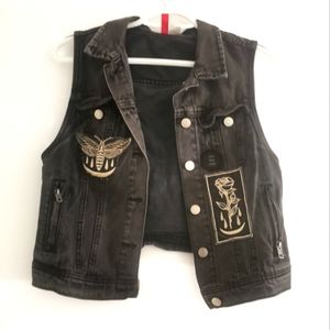 Denim patchwork vest